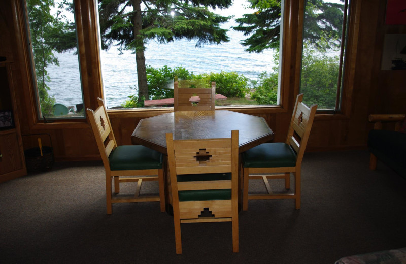 Cabin dining room at Solbakken Resort.