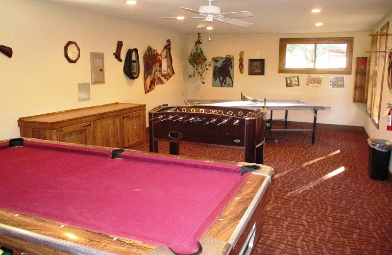 Game room at  Sylvan Dale Guest Ranch.