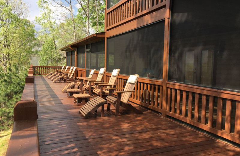 Rental deck at Nevaeh Cabin Rentals.