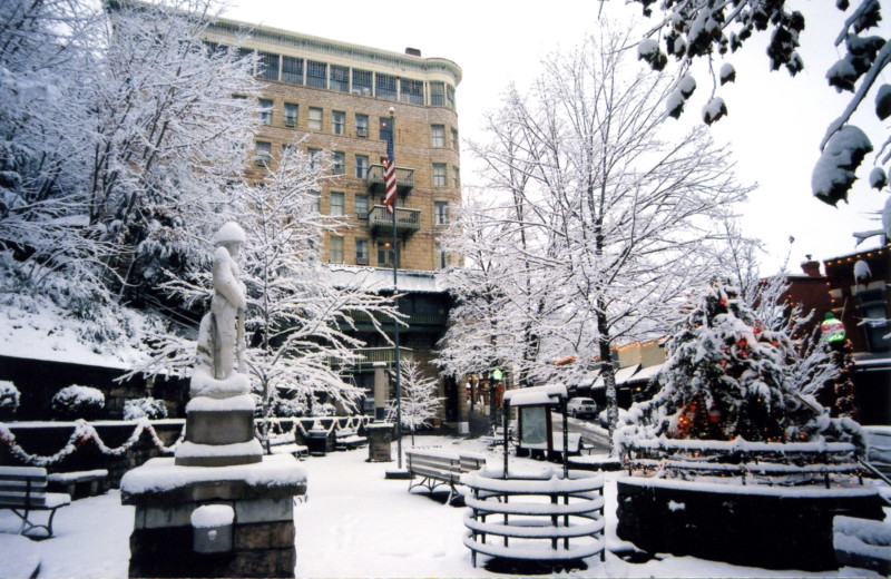 Winter patio at 1905 Basin Park Hotel.