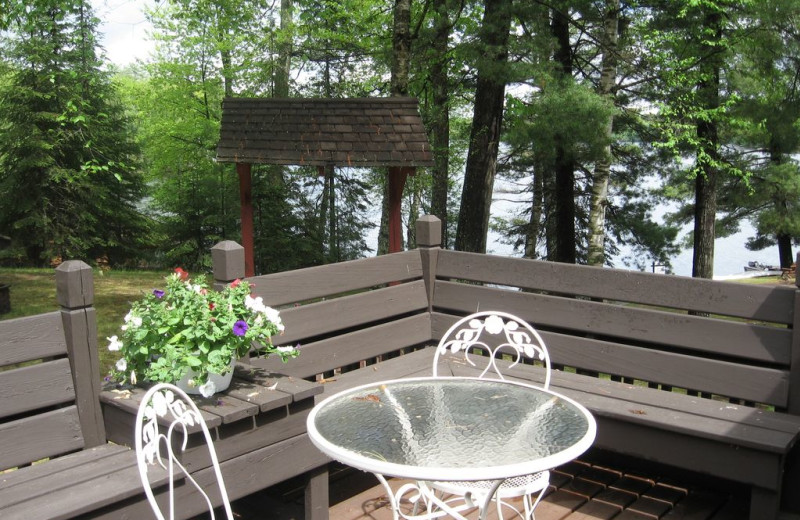 Rental deck at Northwoods Vacation Lodgings.