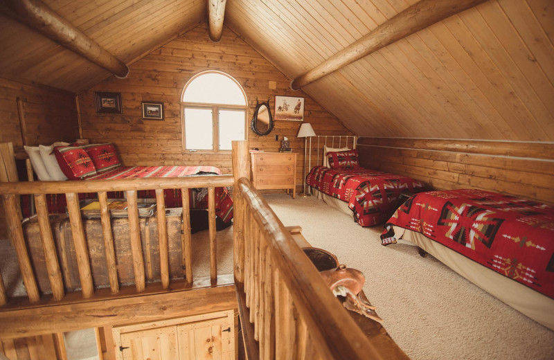 Guest cabin loft at Vee Bar Guest Ranch.