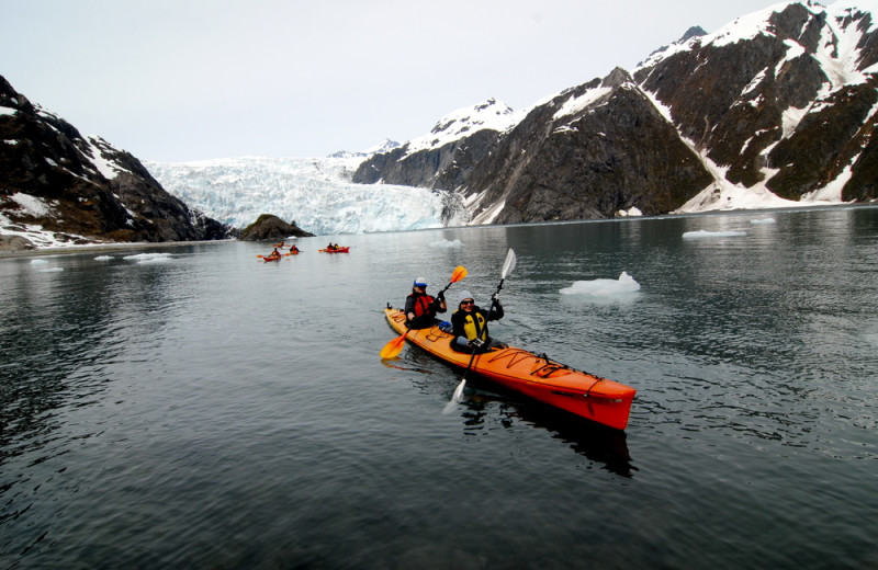 Kayaking through glaciers at Great Alaska Adventure Lodge.