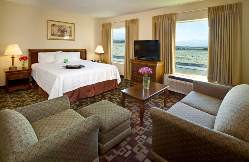 Guest room at Hampton Inn & Suites Desert Palm.