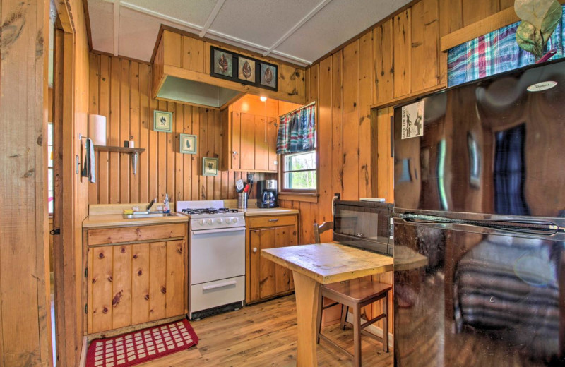 Cabin kitchen at Bell's Resort Bar and Grill.