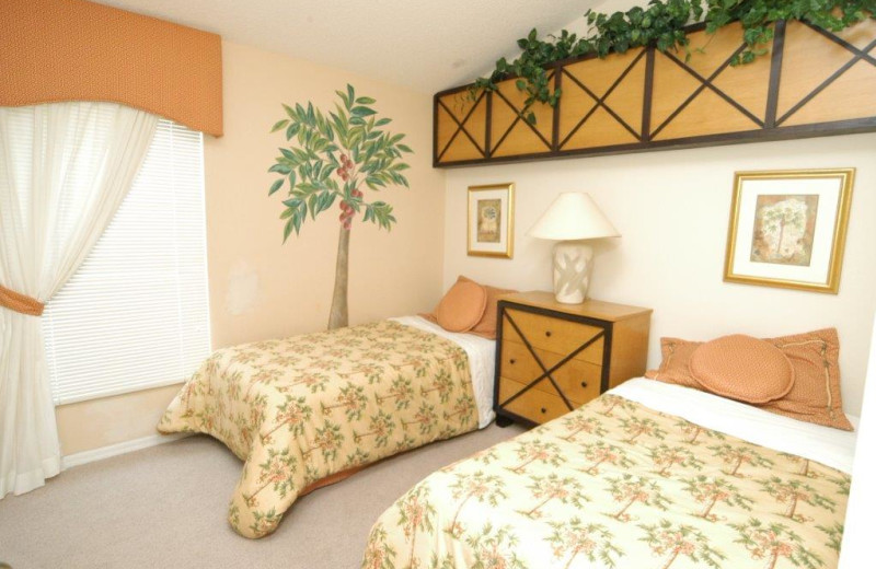 Vacation rental bedroom at Elite Vacation Homes.