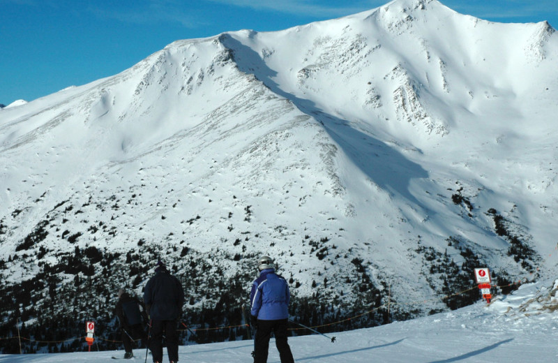 Skiing near Maligne Lodge.