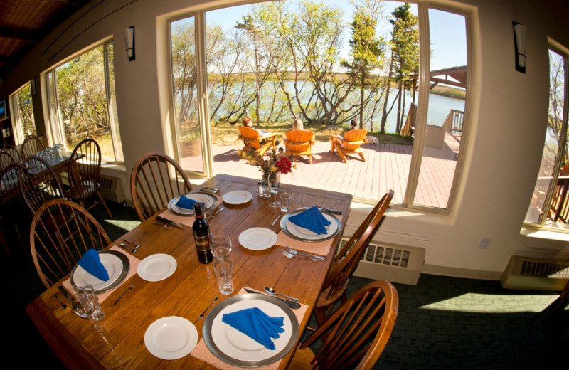 Dining room at King Salmon Lodge.