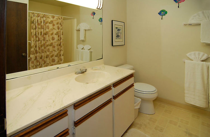 Vacation rental bathroom at Hale Kamaole Condos.