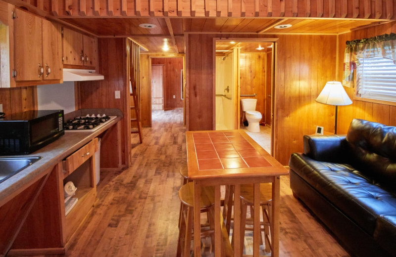 Cabin interior at Lone Star Jellystone.