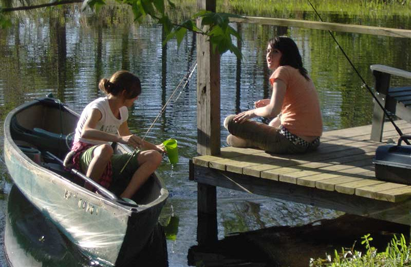 Fishing at Berry Creek Cabins.