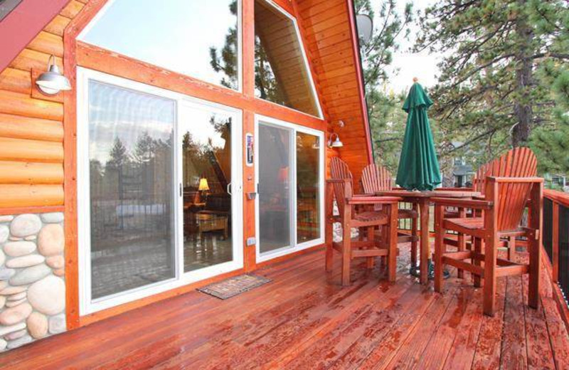 Rental deck at Big Bear Cool Cabins.