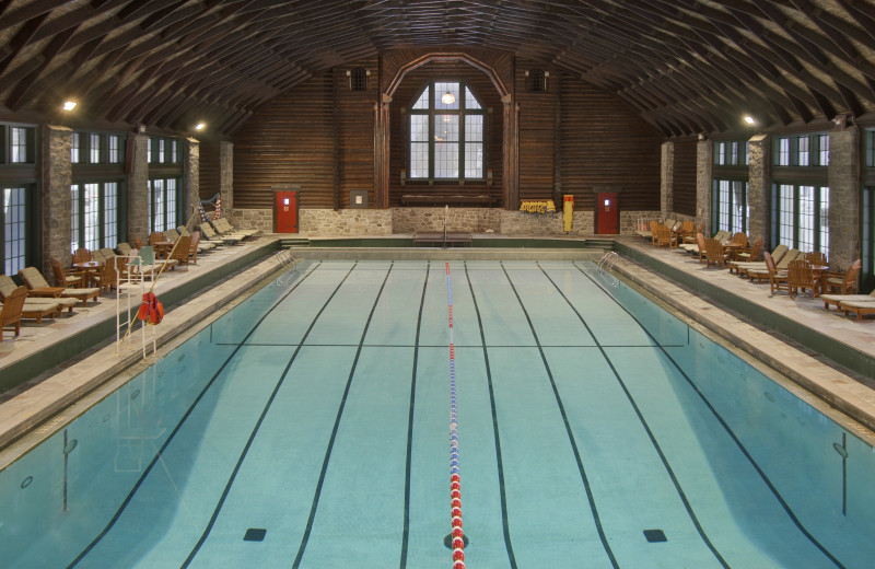 Indoor pool at Fairmont Le Chateau Montebello.