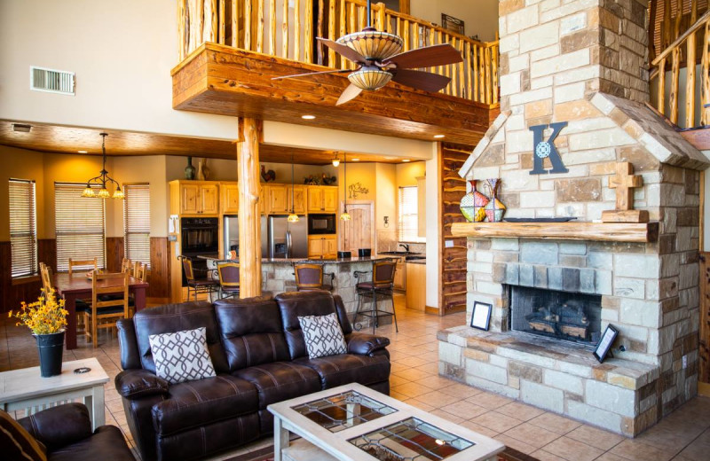 Guest living room at Log Country Cove.