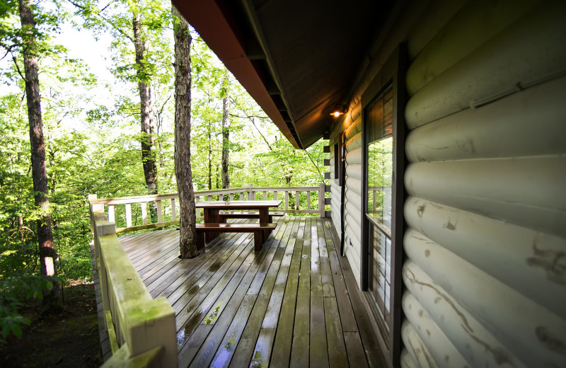 Cabin porch at Kiamichi Country Cabins.