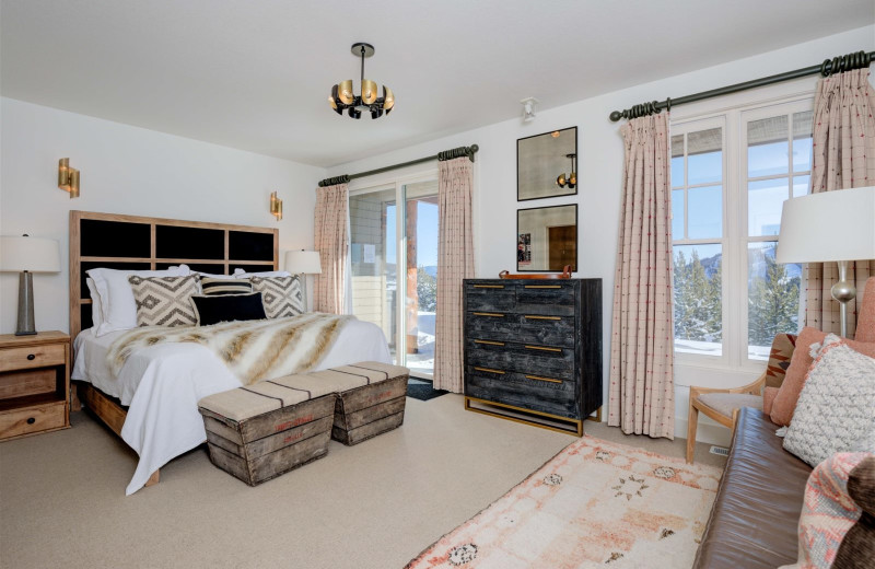 Rental bedroom at Moonlight Rentals in Big Sky.