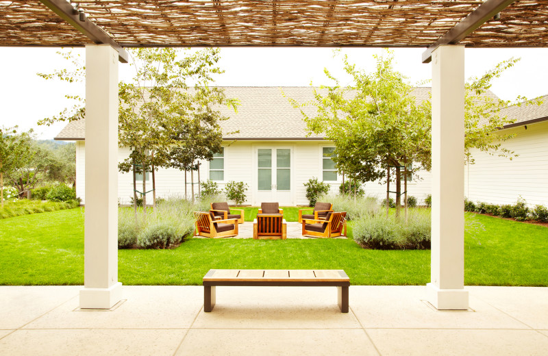 Outdoor sitting area at Solage Calistoga.