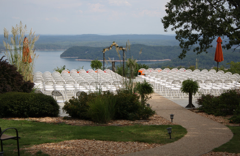 Wedding ceremony at Whitney Mountain Lodge.