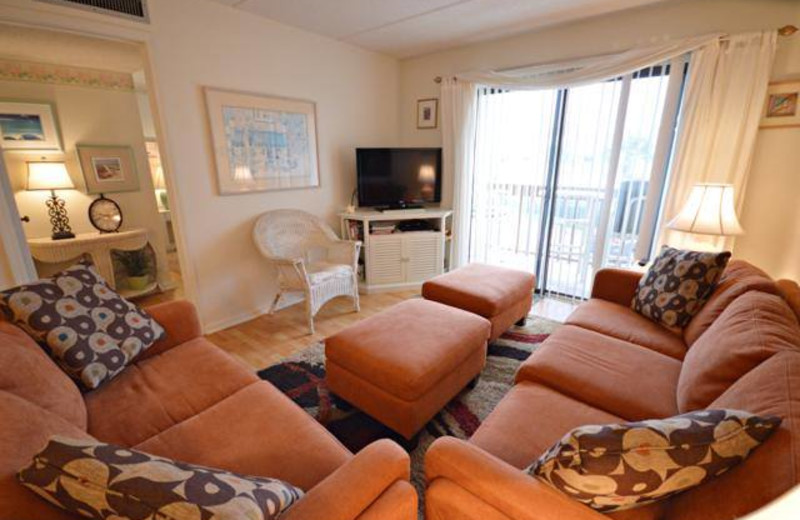Guest living room at St. Augustine Ocean & Racquet Resort.