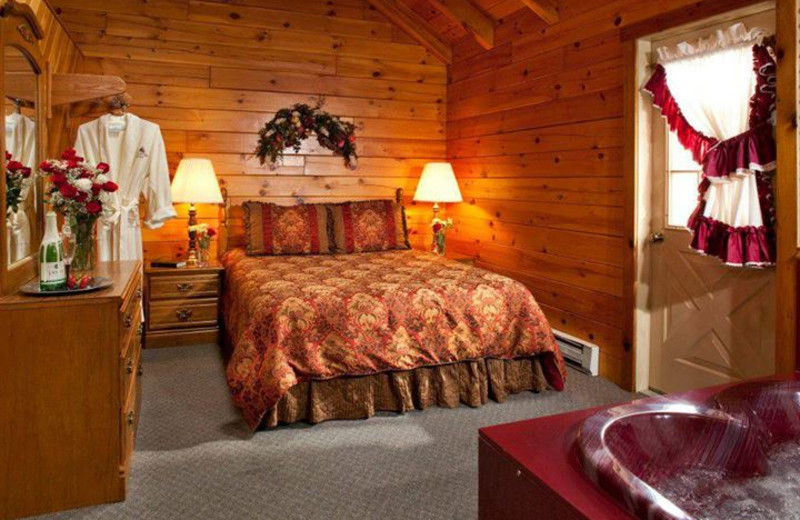 Honeymoon cabin at Smoke Hole Caverns & Log Cabin Resort.