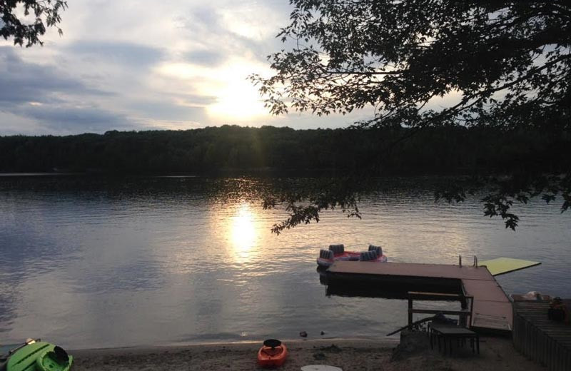 Beach at Bobs Lake Cottages.