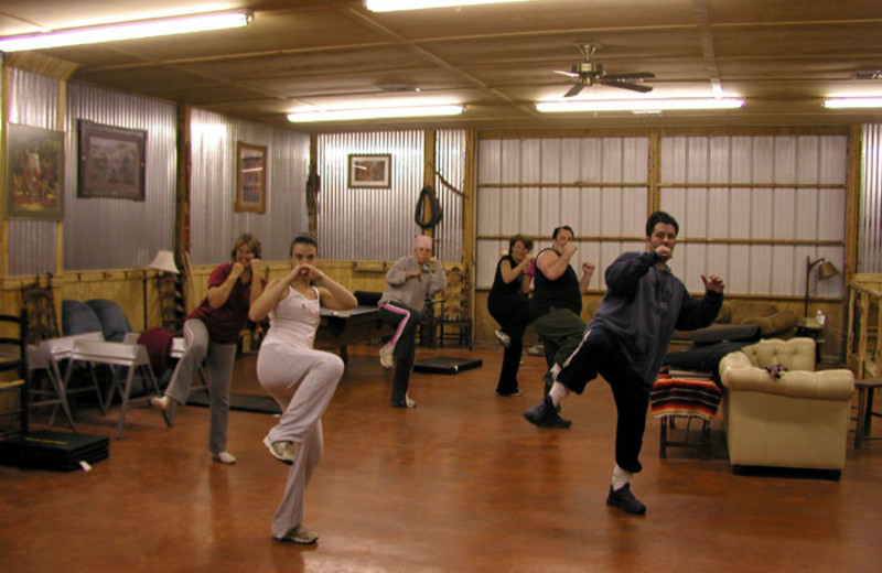 Fitness class at Rancho Cortez.