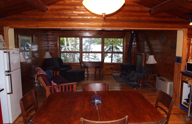 Cabin interior at Heston's Lodge.