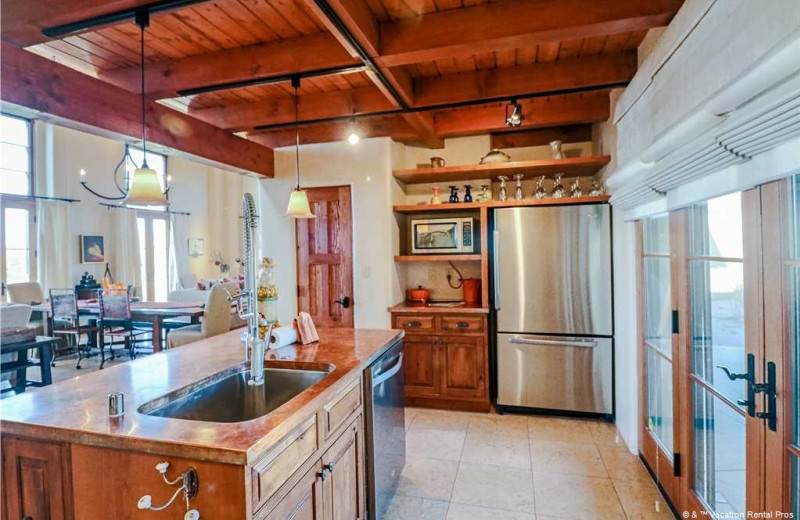 Rental kitchen at Vacation Rental Pros - Santa Fe.