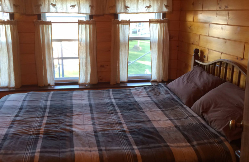 Cabin bedroom at Wilsons on Moosehead Lake.