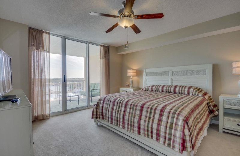 Rental bedroom at North Beach Vacation Rentals.