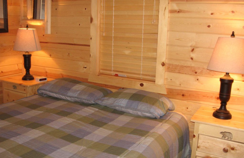 Rental bedroom at Northwoods Vacation Lodgings.