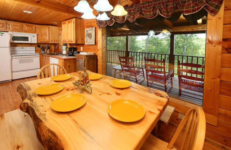 Cabin kitchen at Little Valley Mountain Resort.