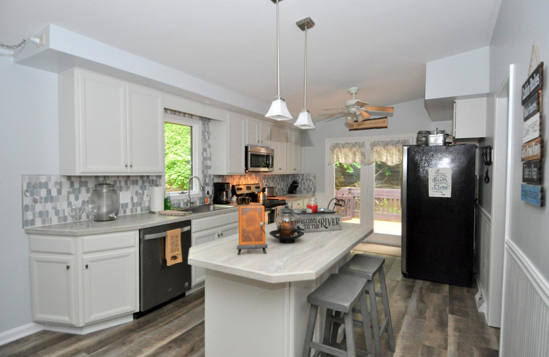 Rental kitchen at Berkeley Springs Cottage Rentals.