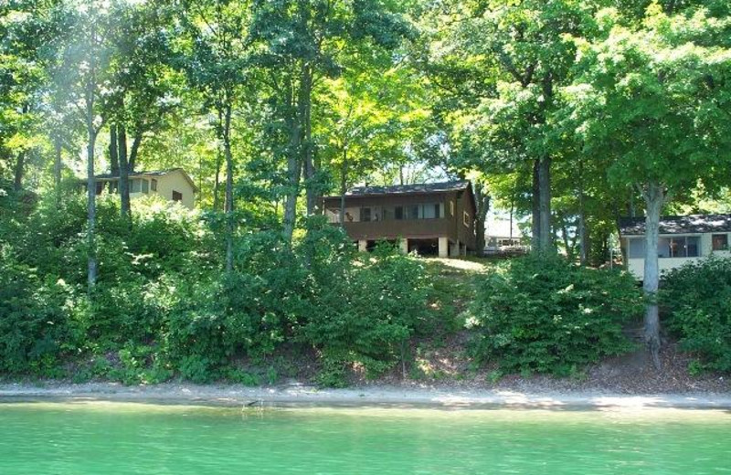 View of cabins from the water