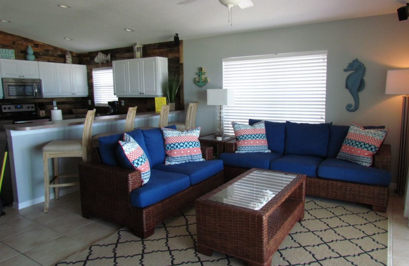 Rental kitchen living room at Long Key Vacation Rentals.