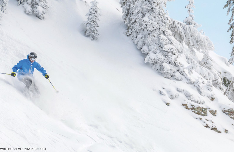 Skiing at The Lodge at Whitefish Lake.