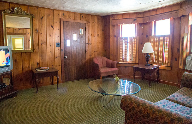 Cottage living room at Oceanic Motel Ocean City.