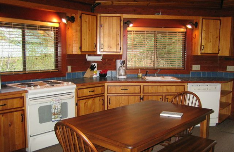 Cabin kitchen at Idaho Cabin Keepers.