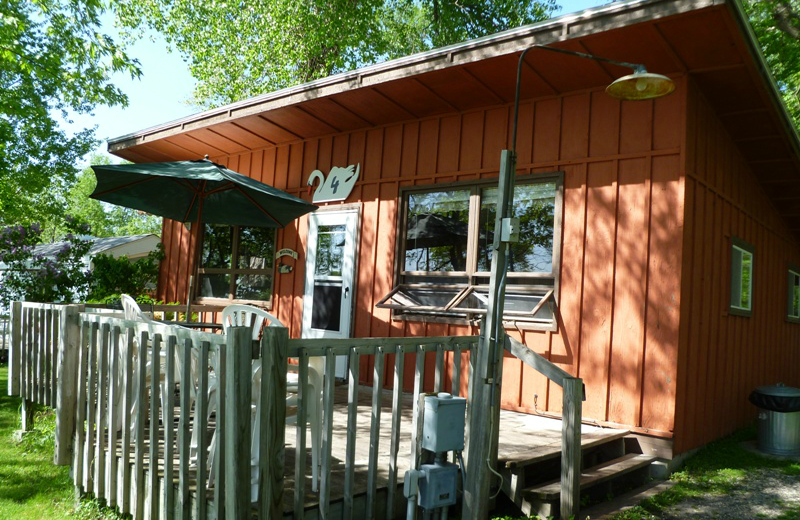 Cabin exterior at Swan Lake Resort.