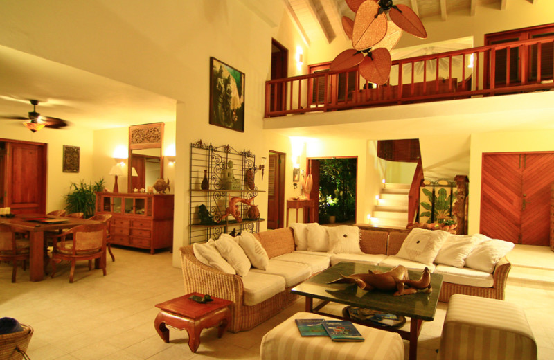 Villa living room at Three Dolphins.
