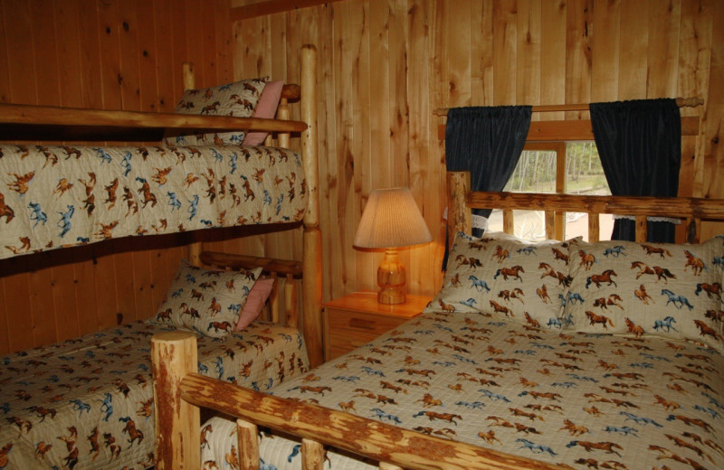 Cabin bedroom at Elk Mountain Ranch.