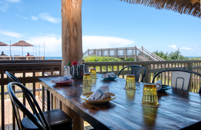 Patio at Ramada Plaza Nags Head Oceanfront.