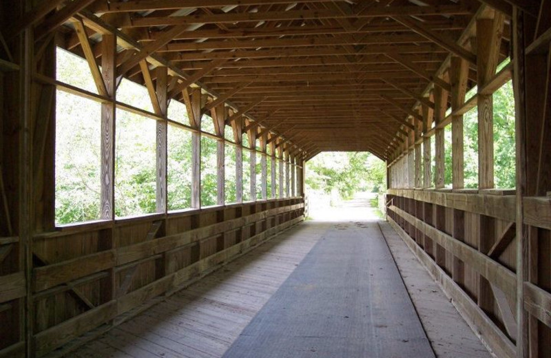 Inside the Bridge of Dreams at Sunset Ridge Log Cabins.