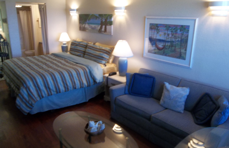 Guest suite at the Sea Breeze Suites Port Aransas.