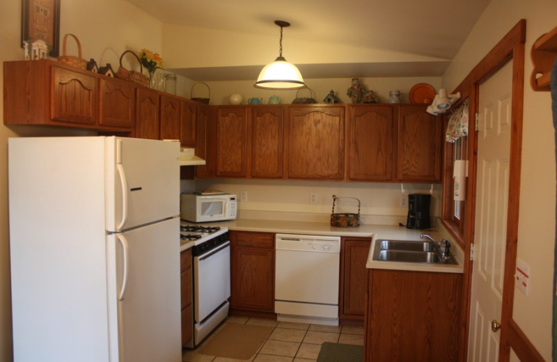 Cabin kitchen at Heritage Cabin.