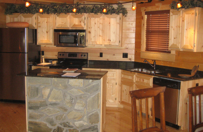 Cabin living room at White Oak Lodge & Resort.