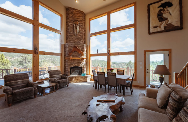 Rental living room at Zion Ponderosa Ranch Resort.