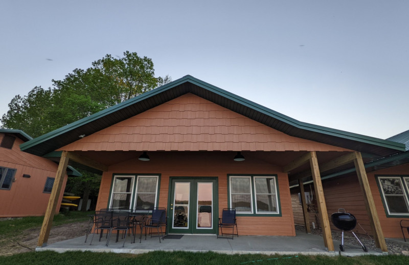 Cabin exterior at Campfire Bay Resort.