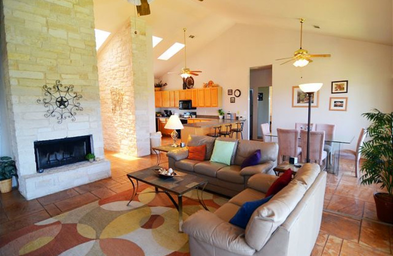 Rental living room at Lake Travis & Co.