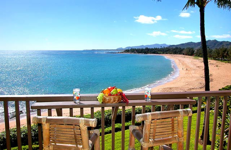 Vacation rental balcony view at Wailua Bay View Condos.